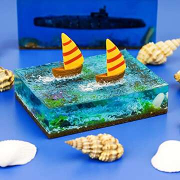 LET'S RESIN Epoxy Resin Molds, Resin Casting Molds Silicone Square Ball Molds 9PCS Different Sizes, Silicone Resin Molds for Resin Jewelry, Soap, Dried Flower Leaf, DIY Fans