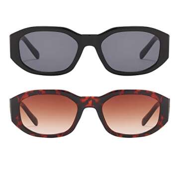 Dollger Rectangle Sunglasses for Women Trendy Irregular Luxury Design Small Sun Glasses UV Protectio...