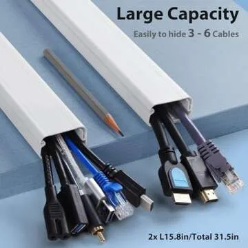 Cord Cover Wall, 31.5in(2X L15.8in) TV Cord Hider for Wall Mounted TV, Cable Hider TV Cable Manageme...