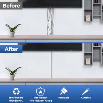 Cord Cover Wall, 31.5in(2X L15.8in) TV Cord Hider for Wall Mounted TV, Cable Hider TV Cable Management Kit, White Cable Raceway, TV Wire Hider for Wall, Cable Concealer Cable Cover W1.5in H0.75in