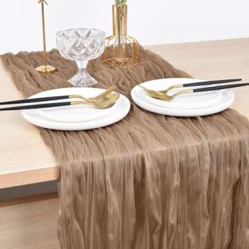 Rustic Cheesecloth Table Runner - Elegant & Versatile