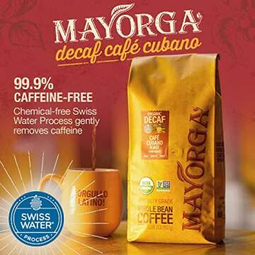Mayorga Decaf Coffee 2lb Bag Dark Roast Organic Coffee Swiss Water Decaffeinated Cubano Roast Coffee...