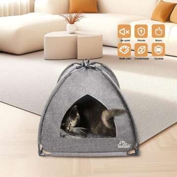 Winsterch Cozy Cat Bed Cave for Indoor Cats