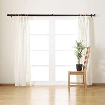 Time Forest Heavy Duty Curtain Rods for Windows 28 to 48 Inch,Modern Design,Black Adjustable length Telescoping Design with 2 Rods for Bedroom Kitchen