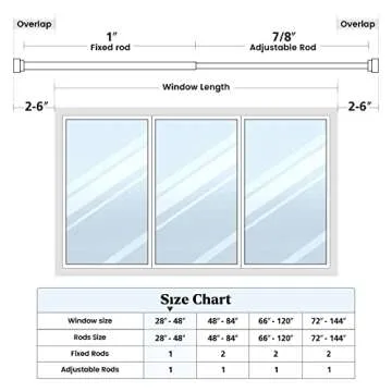 Time Forest Heavy Duty Curtain Rods for Windows 28 to 48 Inch,Modern Design,Black Adjustable length Telescoping Design with 2 Rods for Bedroom Kitchen