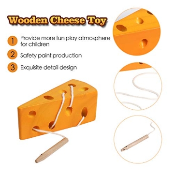 Wooden Lacing Cheese Toy for Children 3-5 Years