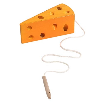 Wooden Lacing Cheese Toy for Children 3-5 Years