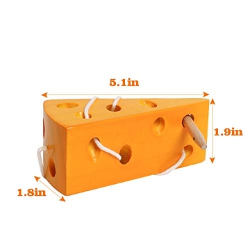 Wooden Lacing Cheese Toy for Children 3-5 Years