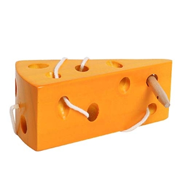 Wooden Lacing Cheese Toy for Children 3-5 Years