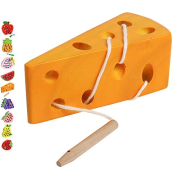 Wooden Lacing Cheese Toy for Children 3-5 Years