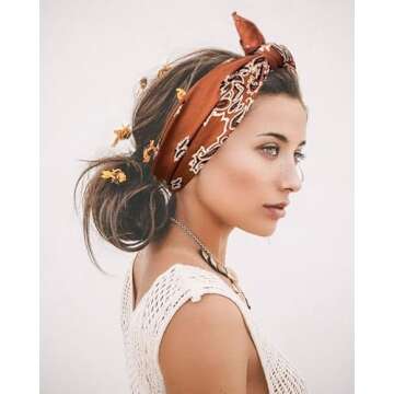 Jesries 6 PCS Head Scarf for Women Square Hair Scarf Lady Soft Silk Satin Scarf 27.5 inch Hair Bandanas Wrap for All Season