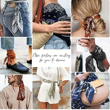 Jesries 6 PCS Head Scarf for Women Square Hair Scarf Lady Soft Silk Satin Scarf 27.5 inch Hair Bandanas Wrap for All Season