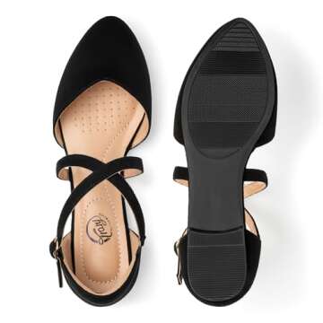 Trary Women's Comfortable Black Flats for Any Occasion