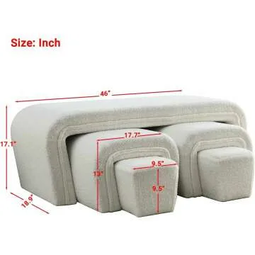 Ottoman Bench with Stools for Living Room