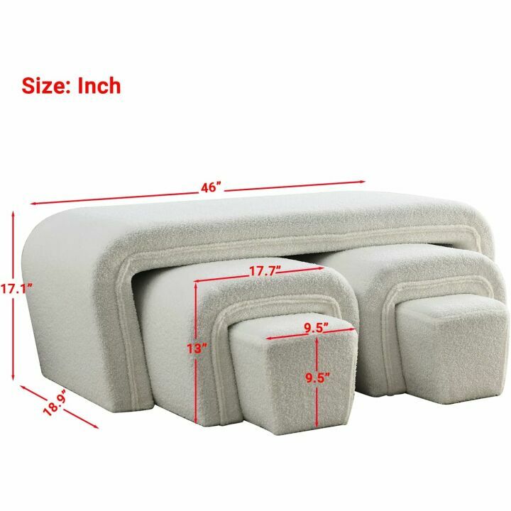 Ottoman Bench with Stools for Living Room