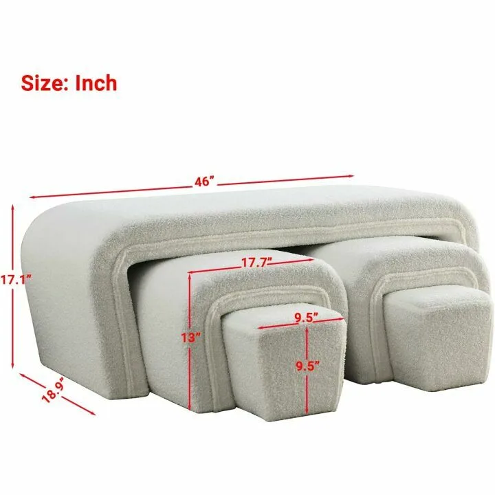 Ottoman Bench with Stools for Living Room