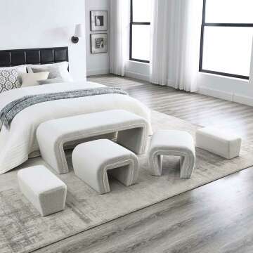 Ottoman Bench with Stools for Living Room