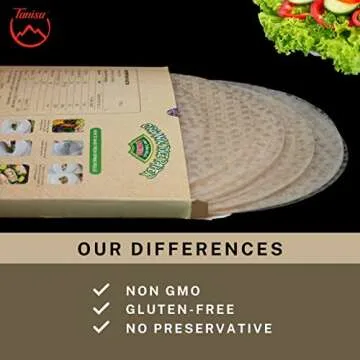Tanisa Organic Rice Paper Wrappers, 38 Sheets, Gluten-Free