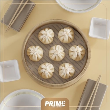 Prime Home Direct 10" Bamboo Steamer with Liners & Accessories