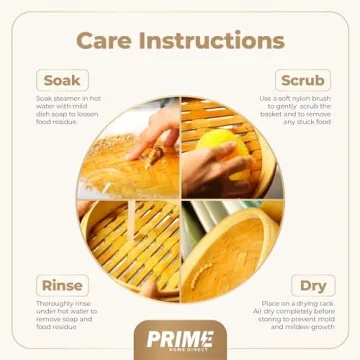 Prime Home Direct 10" Bamboo Steamer with Liners & Accessories