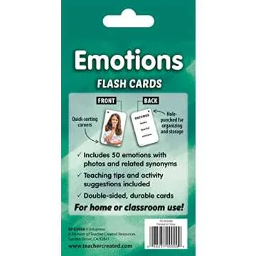 Teacher Created Resources Emotions Flash Cards (EP62056) 0.75 H x 6.125 L x 3.25 W