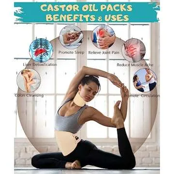 MUZAMOX Castor Oil Organic Cold Pressed Unrefined Glass Bottle (8fl.oz/237ml), Castor Oil Pack Wrap Organic Cotton and Castor Oil Packs for Liver Detox