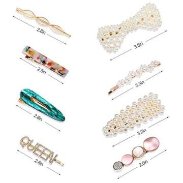 32 Pcs Pearl Acrylic Large Medium Mini Hair Clips Pins Barrette Hair Clips for Women Girls Fashion Hair Accessories