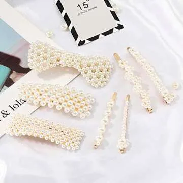 32 Pcs Pearl Acrylic Large Medium Mini Hair Clips Pins Barrette Hair Clips for Women Girls Fashion Hair Accessories