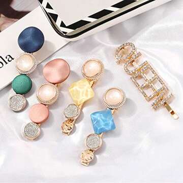 32 Pcs Pearl Acrylic Large Medium Mini Hair Clips Pins Barrette Hair Clips for Women Girls Fashion Hair Accessories