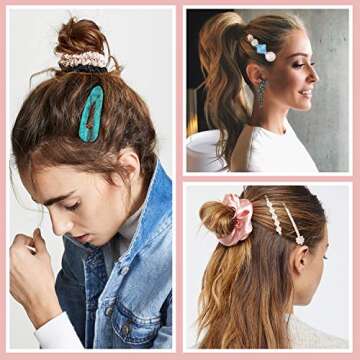 32 Pcs Pearl Acrylic Large Medium Mini Hair Clips Pins Barrette Hair Clips for Women Girls Fashion Hair Accessories