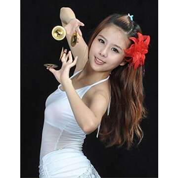 Foraineam 2 Pairs / 4 pcs American Belly Dance Finger Zills/Sagats/Cymbals