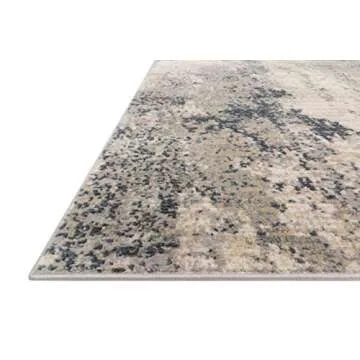 Loloi Teagan Collection 5'-3" x 7'-6" Area Rug in Natural/Denim - Large Area Rug, Soft Neutral Rug, High-Traffic Area Rug for Living Room, Bedroom, Home Office, Dining Area