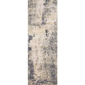 Loloi Teagan Collection 5'-3" x 7'-6" Area Rug in Natural/Denim - Large Area Rug, Soft Neutral Rug, High-Traffic Area Rug for Living Room, Bedroom, Home Office, Dining Area