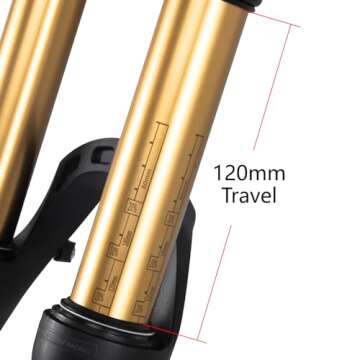 BOLANY 26/27.5/29 MTB Bike Air Suspension Fork Shock Absorber Rebound Adjustment 1 1/8 Straight Tube QR 9mm Travel 100mm Manual/Remote Locking Fit Mountain/Road Bike