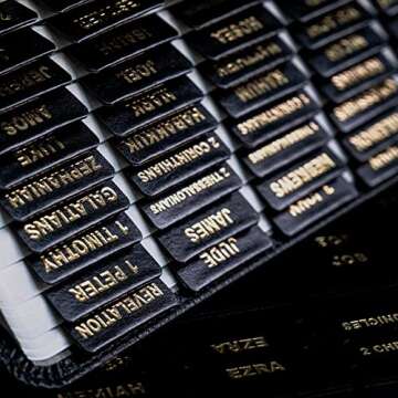 UPAFEXXI-Leather Bible Tabs, Bible Tabs for Women and Men(Gold Foil Lettering) Large Print Stickers, Easy to Read and Apply, 80 Chapters Labels for Easy Navigation(Black)