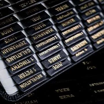 UPAFEXXI-Leather Bible Tabs, Bible Tabs for Women and Men(Gold Foil Lettering) Large Print Stickers, Easy to Read and Apply, 80 Chapters Labels for Easy Navigation(Black)