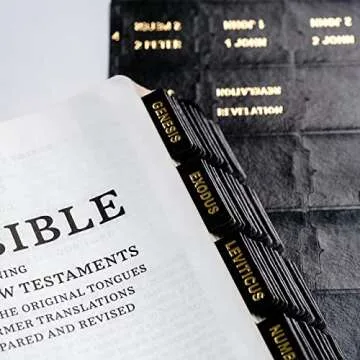 UPAFEXXI-Leather Bible Tabs, Bible Tabs for Women and Men(Gold Foil Lettering) Large Print Stickers, Easy to Read and Apply, 80 Chapters Labels for Easy Navigation(Black)