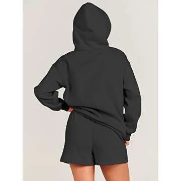 Stylish ANRABESS Women's 2 Piece Hoodie & Shorts Set