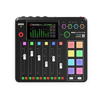 Rode RODECaster Pro II Audio Production Studio Bundle with 4x Zoom ZDM-1 Podcast Mic Packs, 32GB mic...