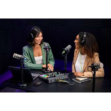 Rode RODECaster Pro II Audio Production Studio Bundle with 4x Zoom ZDM-1 Podcast Mic Packs, 32GB microSD Card and StreamEye Polishing Cloth