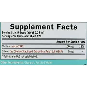 BioSil by Natural Factors, Beauty, Bones, Joints Liquid, Supports Healthy Hair, Skin and Nails, Vegan Collagen, Elastin and Keratin Generator, 1 Oz