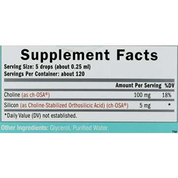 BioSil by Natural Factors, Beauty, Bones, Joints Liquid, Supports Healthy Hair, Skin and Nails, Vegan Collagen, Elastin and Keratin Generator, 1 Oz