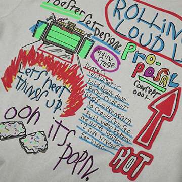 Arnodefrance Rolling Loud LA Sweatshirt Hip Hop Rapper Graffiti Print Sweatshirts Crew Neck Cotton Sweatshirt Apricot