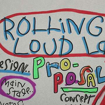 Arnodefrance Rolling Loud LA Sweatshirt Hip Hop Rapper Graffiti Print Sweatshirts Crew Neck Cotton Sweatshirt Apricot