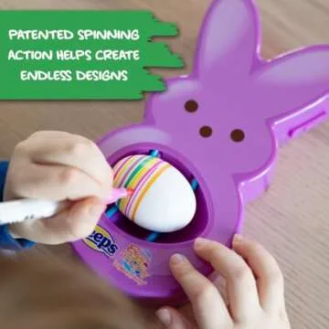 The Eggmazing Egg Decorator - Peeps Bunny - Arts and Craft Set Includes 6 Colorful Quick Drying, Non-Toxic Markers - Purple