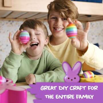 The Eggmazing Egg Decorator - Peeps Bunny - Arts and Craft Set Includes 6 Colorful Quick Drying, Non-Toxic Markers - Purple