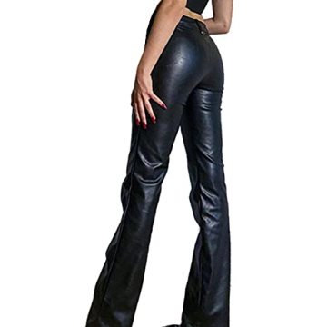 Stylish Lace Up PU Leather Pants for Women