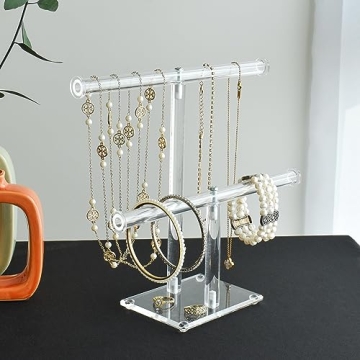 MOOCA Deluxe Clear Acrylic Jewelry Organizer for Stylish Storage