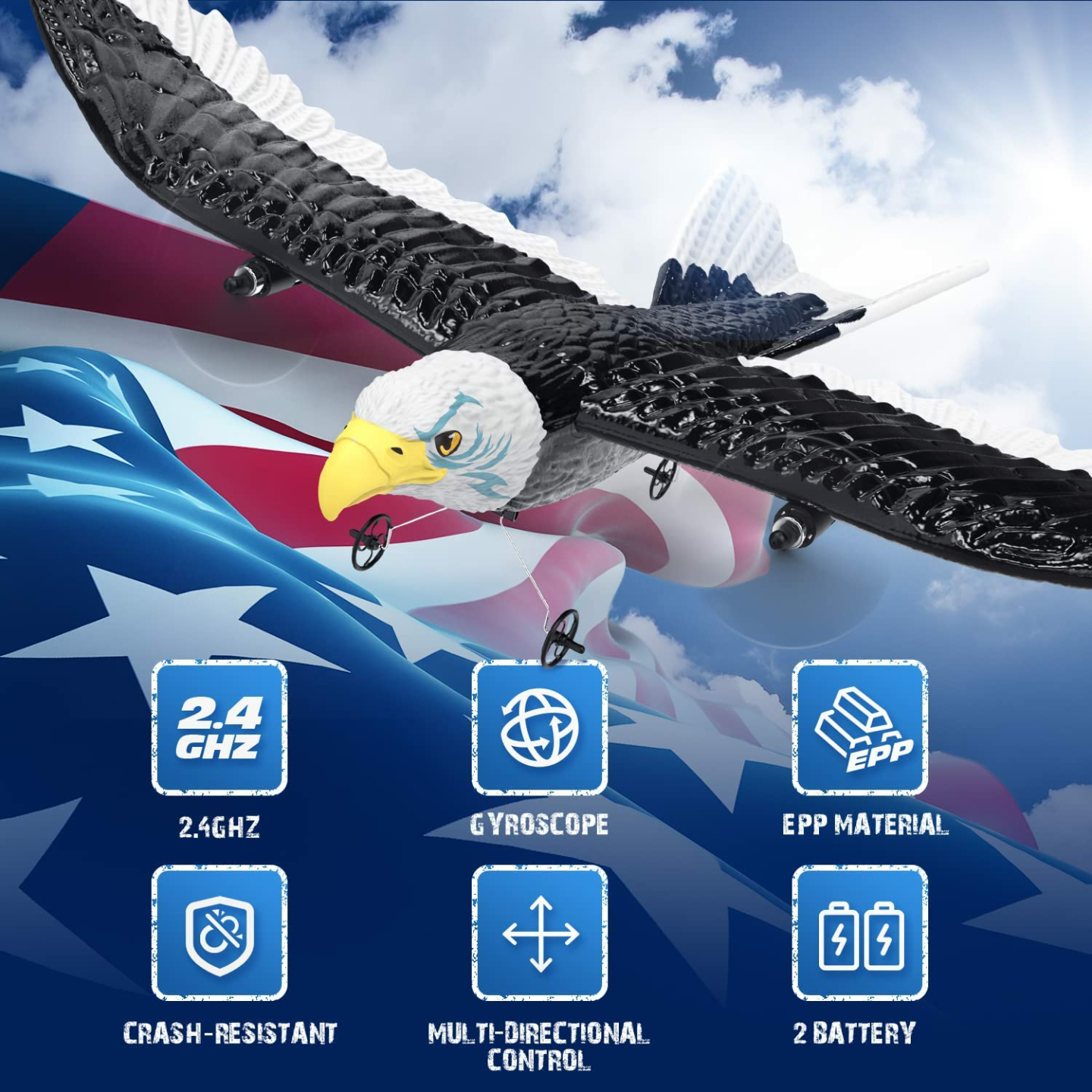 DEERC Remote Control Eagle Plane - Easy to Fly for Everyone