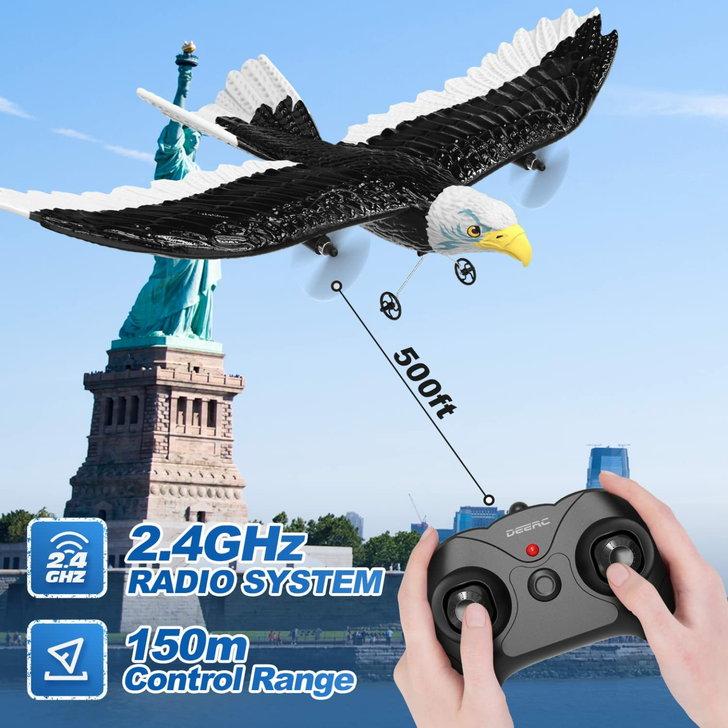 DEERC Remote Control Eagle Plane - Easy to Fly for Everyone